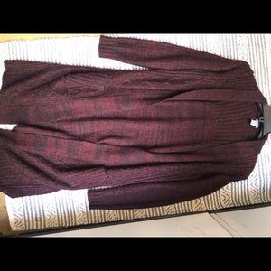 Burgundy knit cardigan